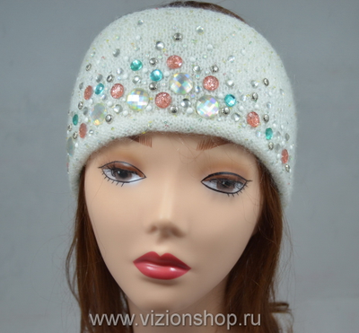Белая повязка на голову с камнями Италия vizio купить