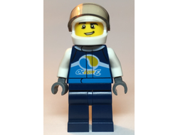 Race Car Driver, Male, Dark Blue Octan E Racing Jacket and Legs, White Helmet, n/a (cty1110)