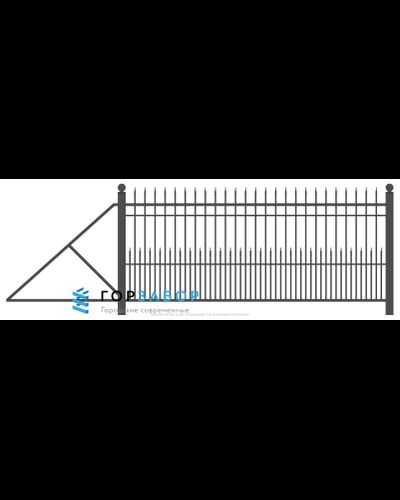 Откатные сварные ворота с элементами ковки KSZ15-31 купить с доставкой по Москве и МО