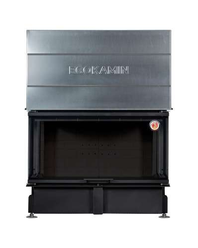 Каминная топка Дельта 1200 B три стекла принтинг черный шамот, Экокамин (Россия)