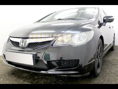 Защита радиатора Honda Civic 4D VIII (рестайлинг) 2008-2012 black