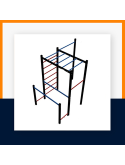 Спортивная площадка Workout W10.16 с турником 1600мм+гнездо