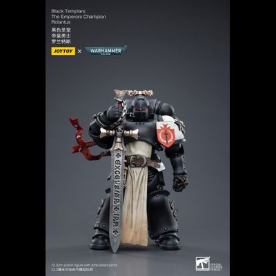 Чемпион Черных Храмовников (Warhammer 40k) - КОЛЛЕКЦИОННАЯ ФИГУРКА 1/18 Black Templars The Emperors Champion Rolantus (JT7585) - JOYTOY