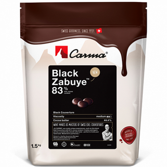 Горький шоколад кувертюр Black Zabuye 83% Carma Швейцария, 100 гр