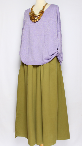 ДЖЕМПЕР-ПУЛОВЕР "КИМОНО ЛЮРЕКС "длинный рукав лаванда, чайная роза  р.50-56