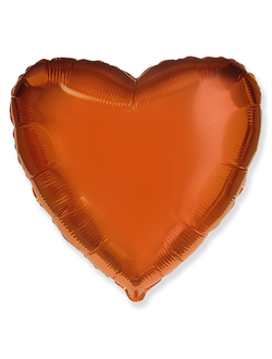 Шар (18''/46 см) Сердце, Оранжевый