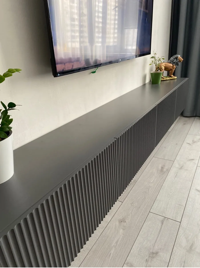 Инфинити тумба под ТВ подвесная  2400 мм Графит / мдф Эйфория QR-17