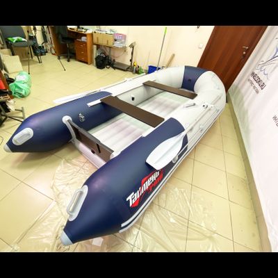 Моторная лодка Таймень NX 3400 НДНД PRO светло-серый/синий