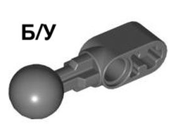 ! Б/У - Technic, Liftarm, Modified Ball Joint Straight 1 x 2, Dark Bluish Gray (64276 / 4542563 / 4560110 / 6030824 / 6136458) - Б/У