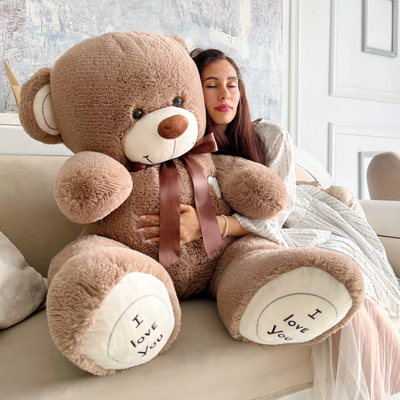 Большой плюшевый медведь 150 см кофейный Михель