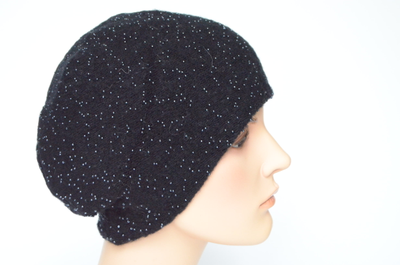 Берет с бисером Визио Италия черный зима 2023 - 2024