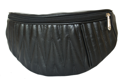 Кожаная поясная сумка Molfetta black (арт. 7008-01)