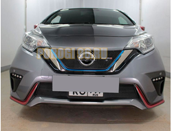 Защита радиатора Nissan Note Nismo 2016-2020 black верх (Японская сборка)
