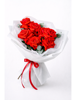 7 французских роз (цвет на выбор)