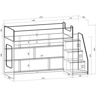 Двухъярусная кровать Легенда 43.3.3 (175 × 75; 160 × 80) + 300 бонусов