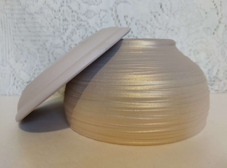 Керамический горшок-плошка для цветов "Камелия бежевый" 17 см (1.2 л)