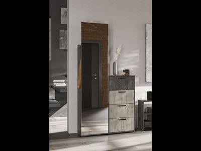 Эдинбург ВШ 01 Вешалка *С 1000х2000х355 Железный камень/Дуб крафт серый