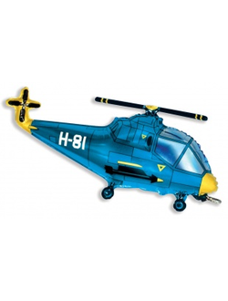 Шар (38''/97 см) Фигура, Вертолет, Синий, 1 шт.