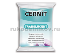 полимерная глина Cernit Translucent, цвет-turquoise blue 280 (прозрачный бирюзово-голубой), вес-56 грамм