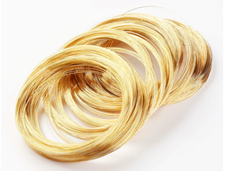 МЕМОРИ ПРОВОЛОКА / ПРОВОЛОКА С ПАМЯТЬЮ ДЛЯ КОЛЬЕ (толщина 0,6мм) 11-13см - ЗОЛОТО - 10 ВИТКОВ
