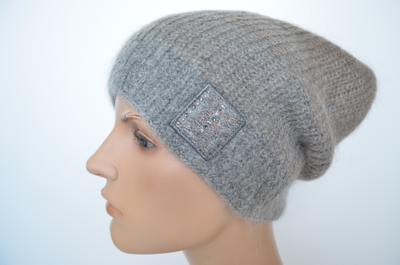 Шапка из мохера и альпака