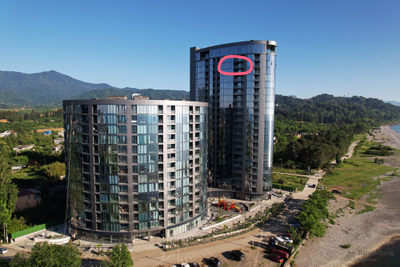 Продаётся квартира 1+1 в ЖК "Tropical Garden" в пригороде Батуми - Чакви. "Белый каркас", 21-й этаж