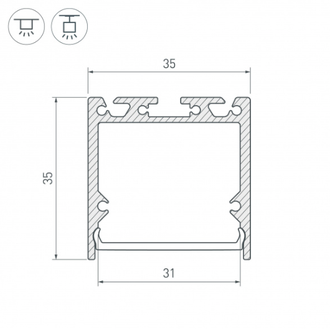 Профиль Arlight SL-LINE-3535-3000 BLACK (Алюминий)