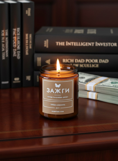 Аромасвеча "Груша & Ваниль" | Когда захочешь денег 200