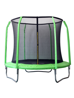 Батут SportElite 8FT 2,44м фиберглас, с защитной сеткой внутрь, салатовый, GB30201-8 FT