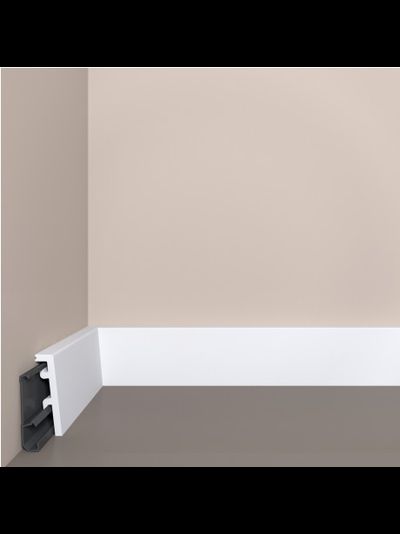 Напольный плинтус Bello Deco П23, из дюрополимера, влагостойкий, под покраску, 2 метра