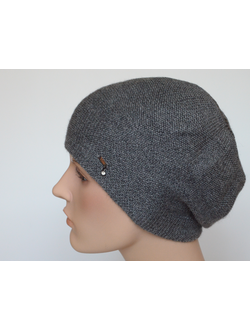 Серый женский берет из альпака и шелка Vizio Италия 7000