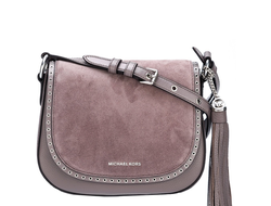 Сумка Michael Kors Brooklyn saddle bad (серая)