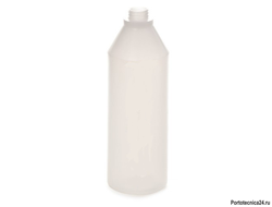 Бутылка пластиковая 1 л, прозрачная, без градуировки