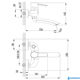 Смеситель для ванны Atlantiss LM3214C