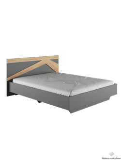 Теодора кровать 1,6м Графит/Дуб крафт (с основанием)