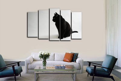 Модульная картина "Черный кот"