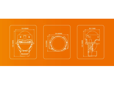 Билед модули Aozoom A25 2025 3.0 дюйма, 2 чипа, 5500K, 12V, 66W/75W, крепление 3R (комплект, 2шт)