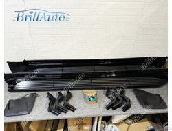 Подножки с подсветкой Toyota Land Cruiser 300 черные