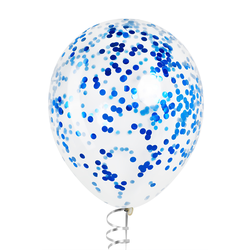 Шары с конфетти синие сатин (круги)