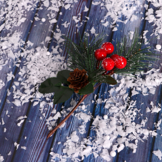 Декоративная ветка "Ветка сосны с шишкой", высота 19 см