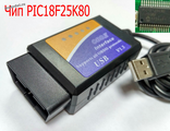 Диагностический сканер ELM327 1.5 PIC18F25K80 адаптер, прибор ELM327 OBD OBD2 USB для диагностики