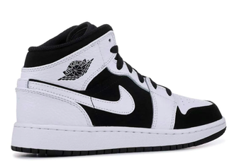 Nike Air Jordan Retro 1 Mid (Белые с черным) арт2