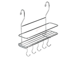 Полка на рейлинг малая, с крючками, 260х100х268 мм, хром, MX-402