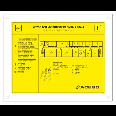 Мнемосхема полноцветная  900 х 1200 мм тактильная, оргстекло. Крепление - на металлических хромирова