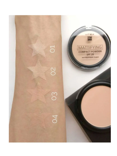 Пудра матирующая компактная для лица SPF20 MATTIFING  VITEX