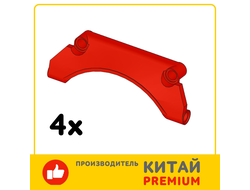 Technic, Panel Car Mudguard Arched #30 9 x 2 x 3 Straight Top/ BG  / AN LOT, Red (42531 6254783) / 4 шт.