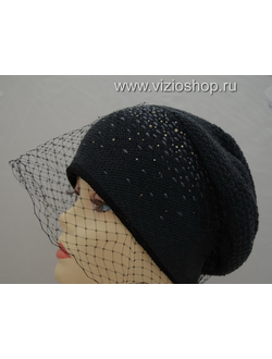 Берет темно-серый Италия с вуалью Vizio Визио 5199