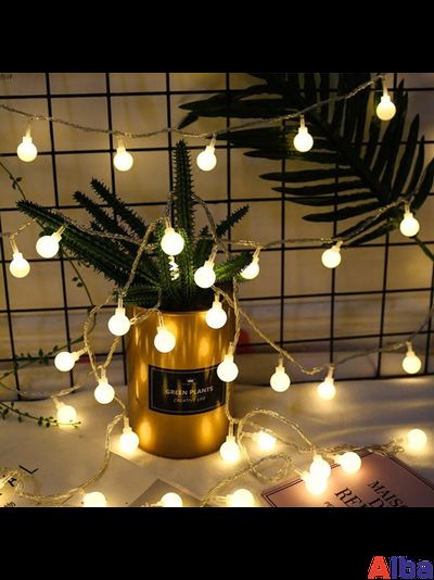 Гирлянда шарики 23мм, 10 м БЕЛЫЙ теплый 220В