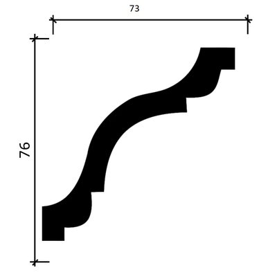 Потолочный плинтус DECOR-DIZAYN DD44, из дюрополимера, под покраску, ударопрочный, 2 метра