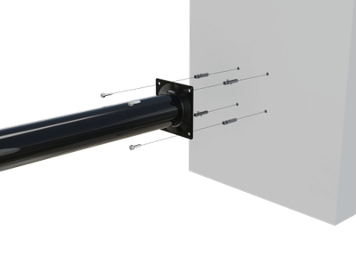 BOXFORCAM Труба с фланцем 150 см. для крепления уличных модемов, элементов слаботочного оборудования систем безопасности, интернет вещей, IT (чёрная/белая)
